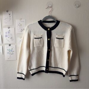 Elegant Black and White Women's Sweater